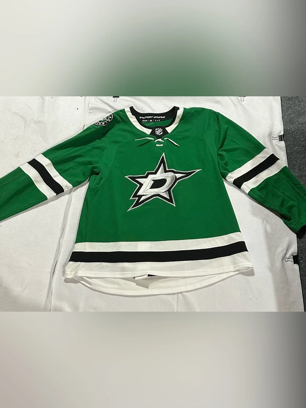 adidas Dallas Stars Kids Green Hockey Jersey with White & Black Trim